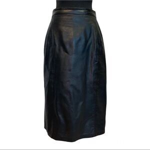 VINTAGE Maison Christine black leather skirt size 10